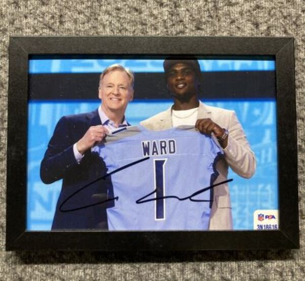 NFL - Titans Cam Ward Signed And Framed 4x6 Draft Photo