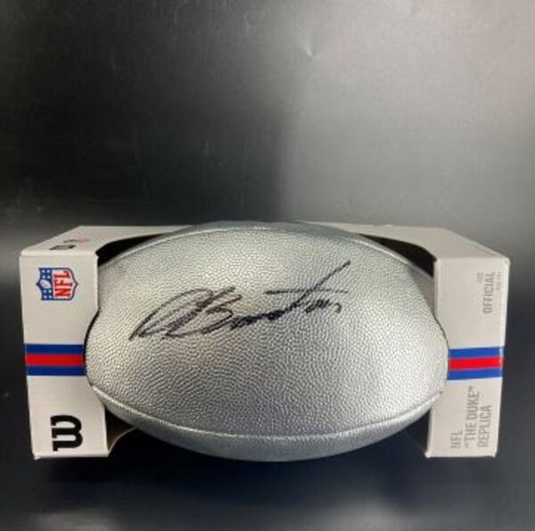 NFL - Browns Denzel Boston Signed Silver Composite Football