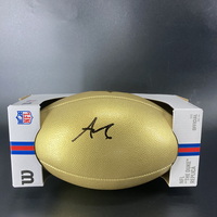 NFL - Panthers Tetairoa McMillan Signed Gold Composite Football
