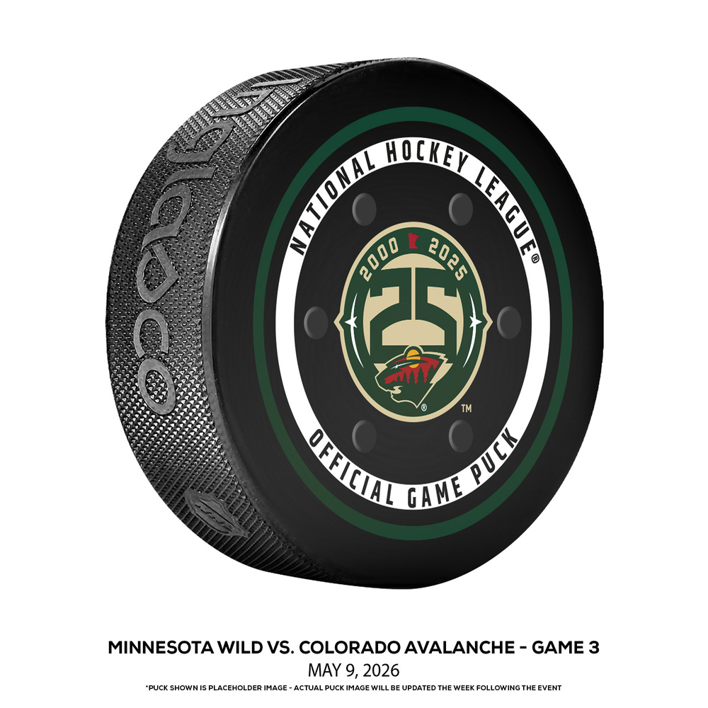 Colorado Avalanche vs. Minnesota Wild Game-Used Puck from Game 3 of the Second Round of the 2026 Stanley Cup Playoffs on May 9, 2026