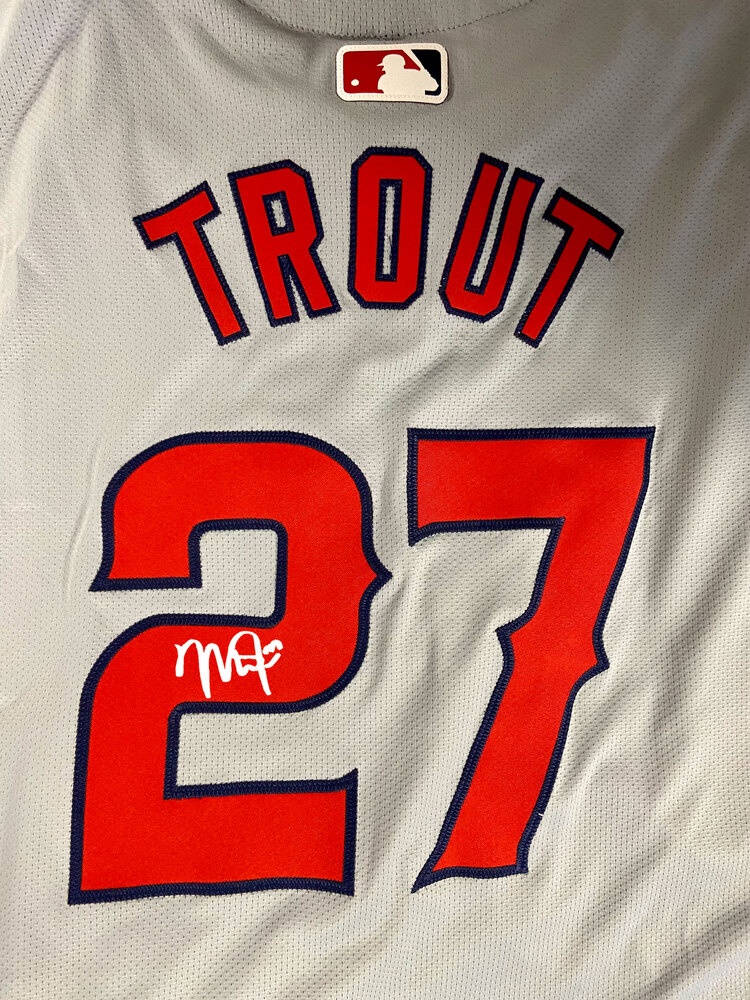 Mike Trout Autographed Authentic Grey Angels Jersey | MLB Auctions