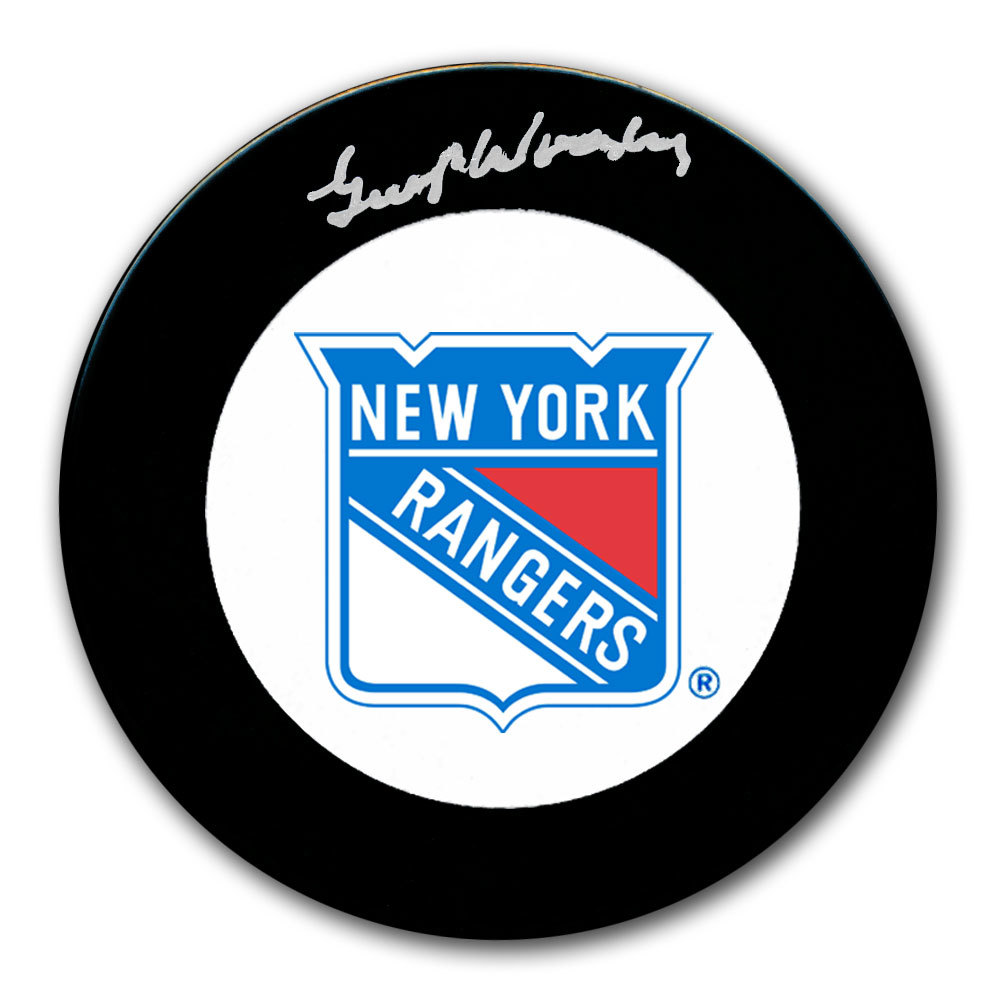 Gump Worsley New York Rangers Autographed Puck