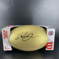 NFL - Giants Theo Johnson Signed Gold Composite Football