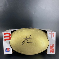 NFL - Jets Jordan Travis Signed Gold Composite Football