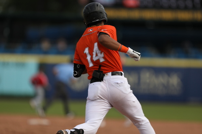 Noelberth Romero Game Worn Autographed Norfolk Road N Anchor Jersey #14 Size 44