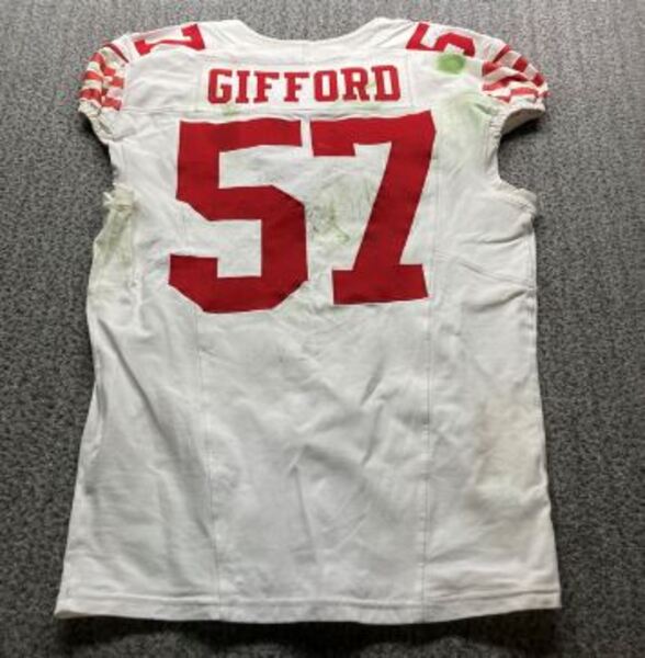 Crucial Catch - 49ers Luke Gifford Game Worn Jersey (9/28/2025) Size 42