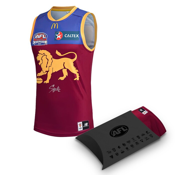 Callum Ah Chee #4 Brisbane Lions Signed 2023 Grand Final Guernsey  
